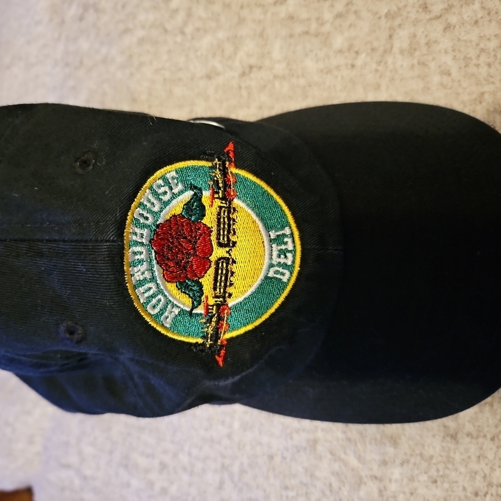 Roundhouse Deli Baseball Cap W/hatpin. Black Womens Hat (A-43)